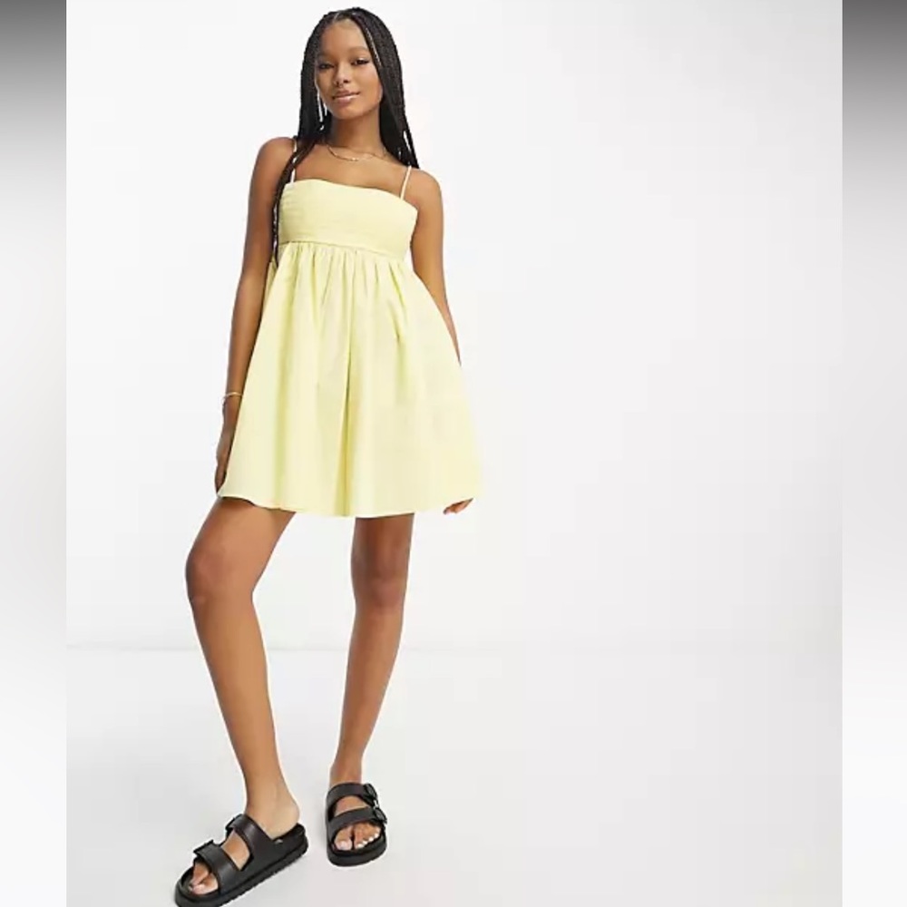 Babydoll Strap Dress in Yellow